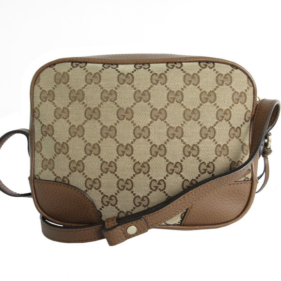GUCCI GG Canvas Leather Shoulder Bag Beige Brown 449413 - Picture 2 of 5